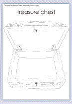 Outline treasure chest - portrait printable