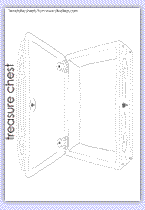Outline treasure chest - full landscape printable