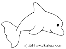 Single dolphin image for mark making collage