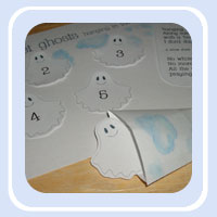 5 white sheet ghosts number rhyme printables
