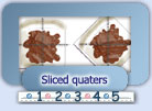 Cut, slice, halve and quater toasted bread ..