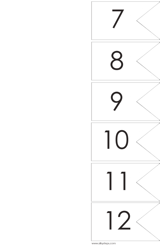 Numbered sandcastle flags - 7 to 12