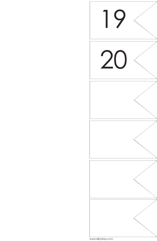 Numbered sandcastle flags - 19, 20 and blank