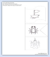 Illustrated flags for sandcastle flag poles