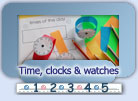 Wrist watch, time and clock activities