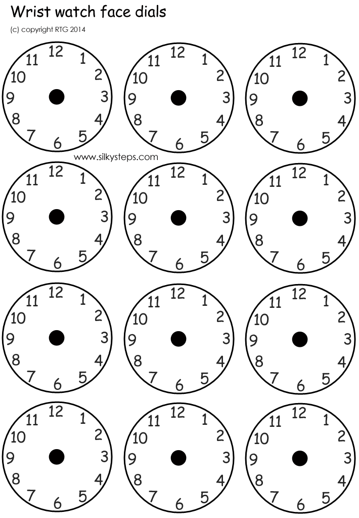 Clock face dials - preschool printable time activity