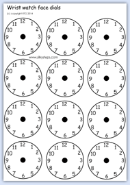 Wrist watch face dials for mark making and role play
