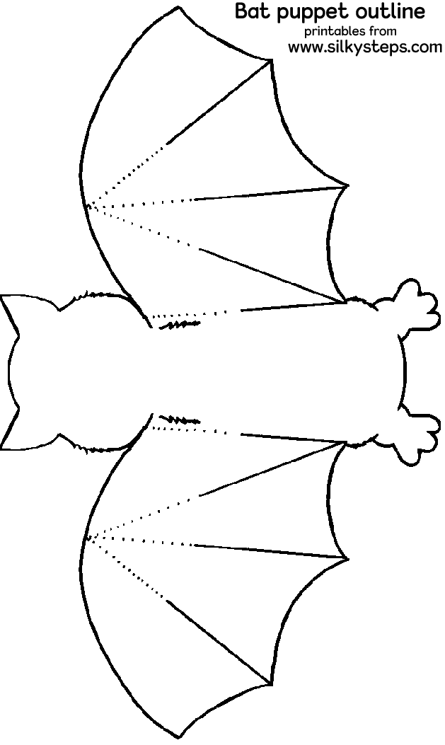 Bat outline template for puppet making