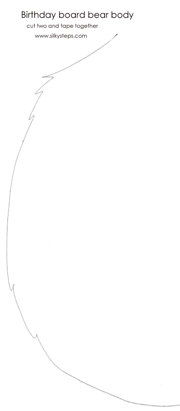 Bear body outline - place edge to fold of paper to create full sized template