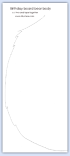 Bear body template - place edge to fold