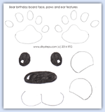 Outline head, face and body features