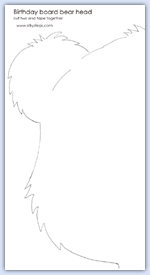 Bear head outline - place edge to fold