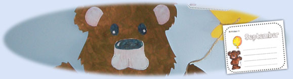 Birthday board bear and balloon craft activity