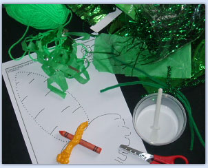 Collage materials to support fine motor development, scissor control and promote creativity