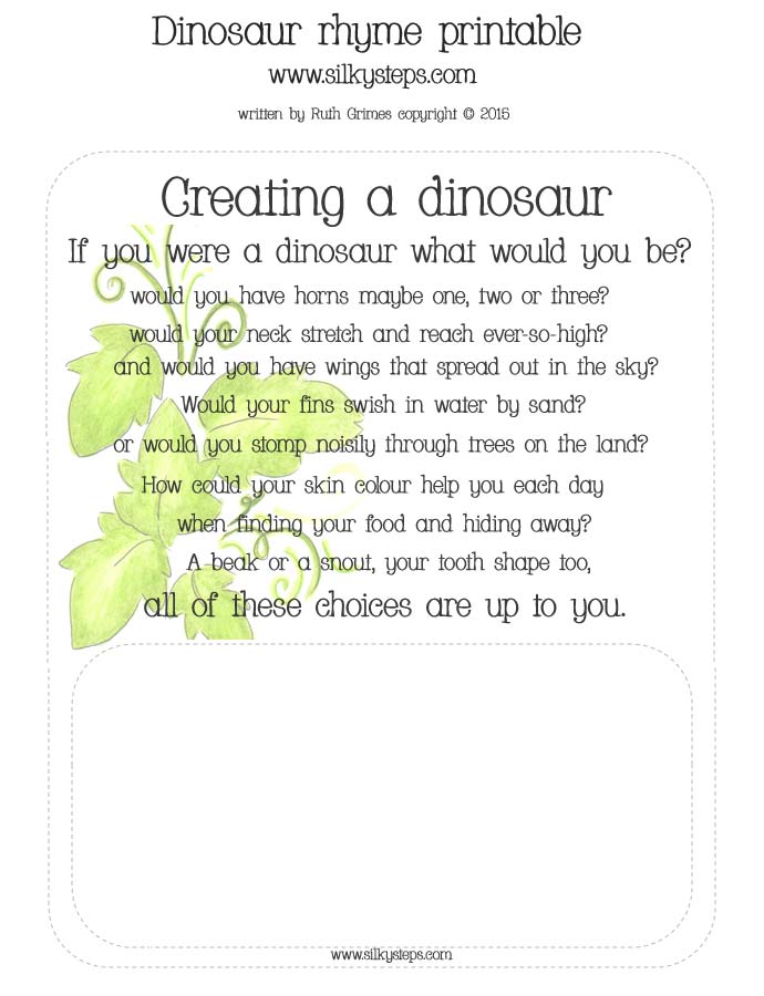 Preschool dinosaur rhyme - make your own prehistoric dino