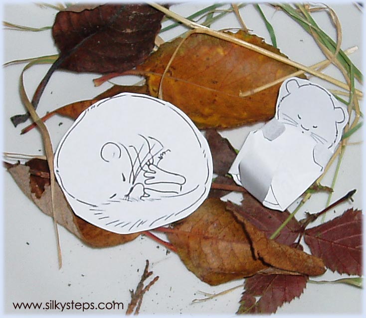 Dormouse colouring and role play activity to learn about hibernation