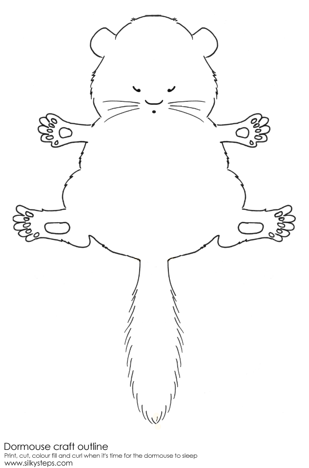 large hazel dormouse printable outline for role play craft