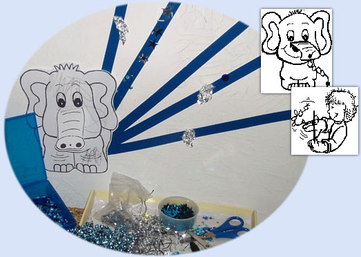 Elephant showers - adhesive and puppetry craft activity