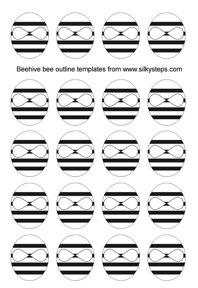 Beehive bees outline templates