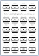 Hive bees- outline -templates colouring activities