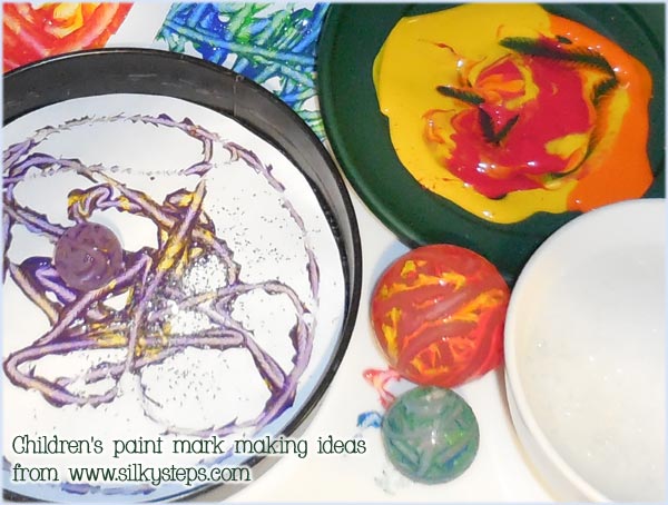 Paint rolling craft activity for preschool children to explore mark making