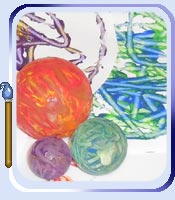Marble painting using plain or outline drawn paper