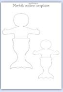 Merfolk outline templates
