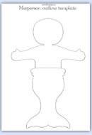 single mermaid merman adult merperson outline template