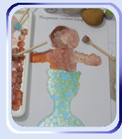 Mermaid paint dabbing activity