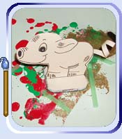 Muddy pig paint stamper activity