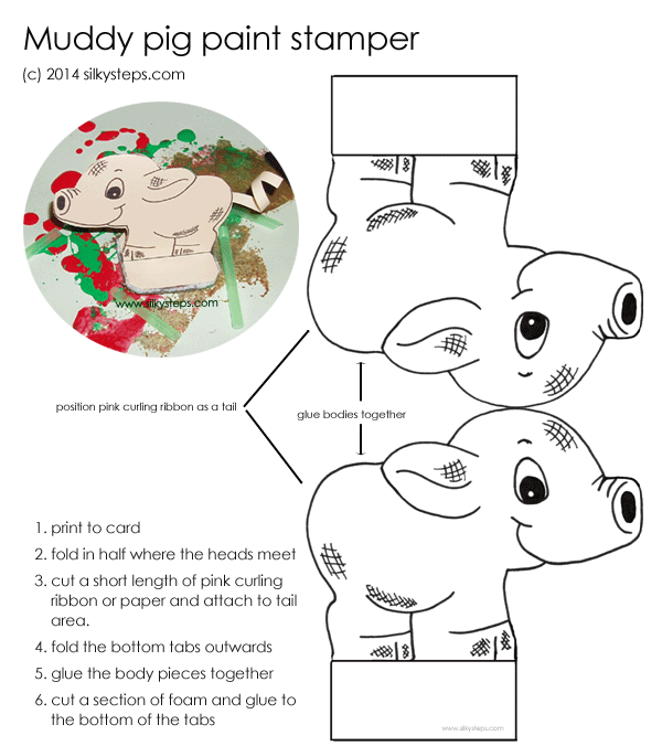 Muddy pig paint stamping printable