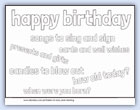 Happy birthday words poster