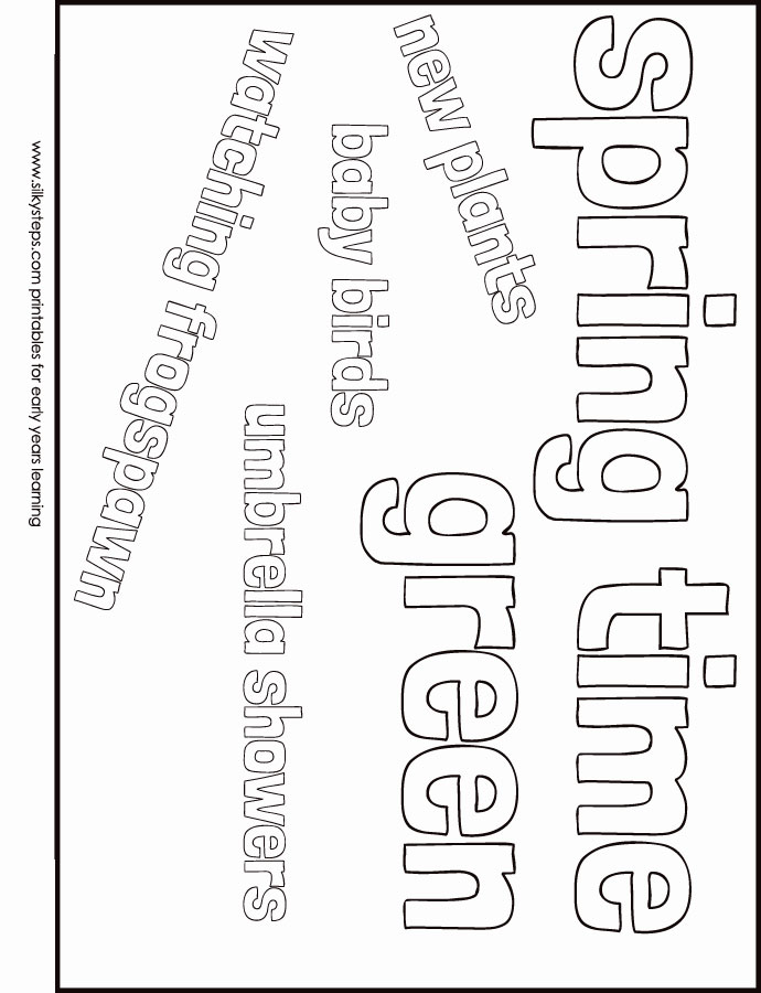 Spring season - poster of words and open questions