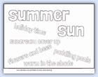 Summer words for wall poster