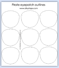 pirate eye patch outlines - role play printables
