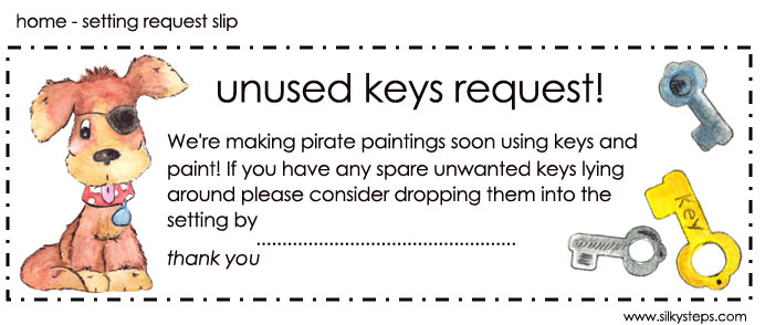 Parent request slip for unwanted keys - filled