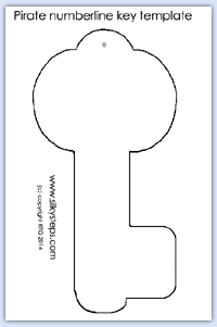 Pirate numberline key outline template