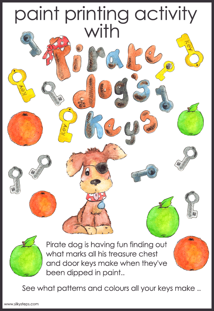 Pirate dog's keys - paint printing sheet
