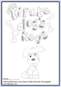 Pirate dog's key painting sheet