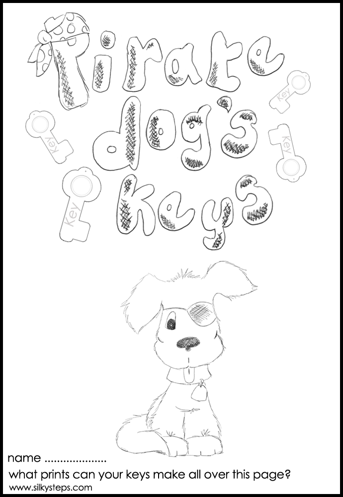 Pirate dog's keys - paint printing sheet
