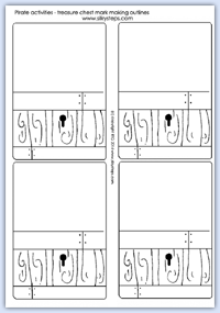 Treasure chest outline templates