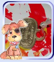 Pirate Dog's keys - impression taking painting activity and pirate game idea