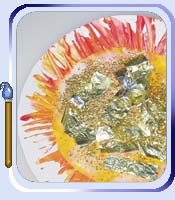 Yellow sun collage and paint craft activity