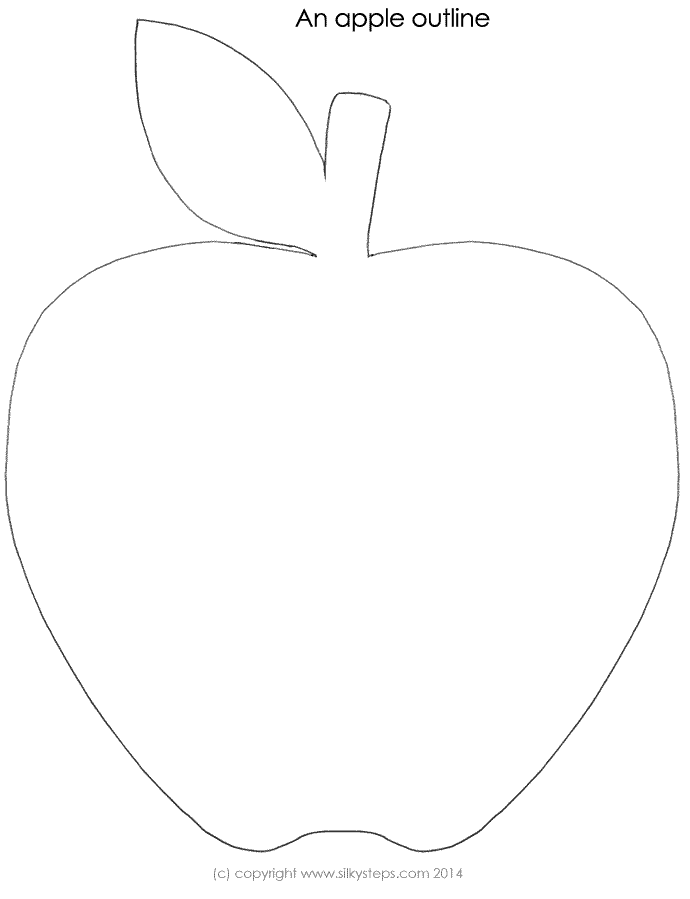 Apple outline template for craft and collage
