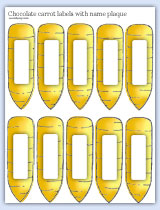 Coloured carrot labels with space for text