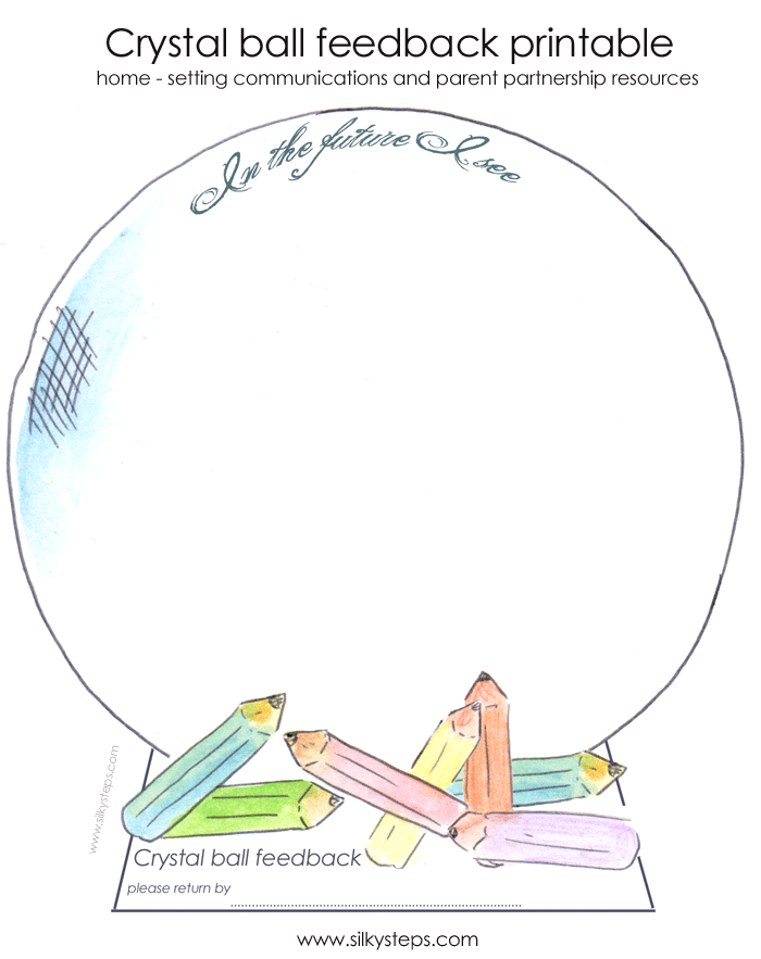 Crysatal ball image to collect parent feedback - partnership printable
