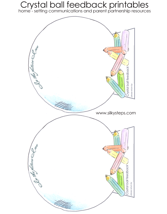 Crysatal bvall images for collecting parent feedback - partnership printable