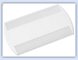 White head lice combs help to see the lice as they are removed