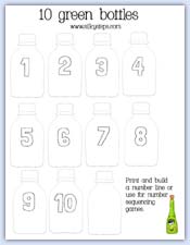 Outline drawings of bottles numbered 1 to 10