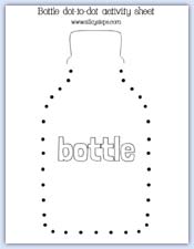 Bottle dot to dot outline activity sheet
